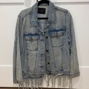 Blank NYC Distressed Blue Denim Jacket